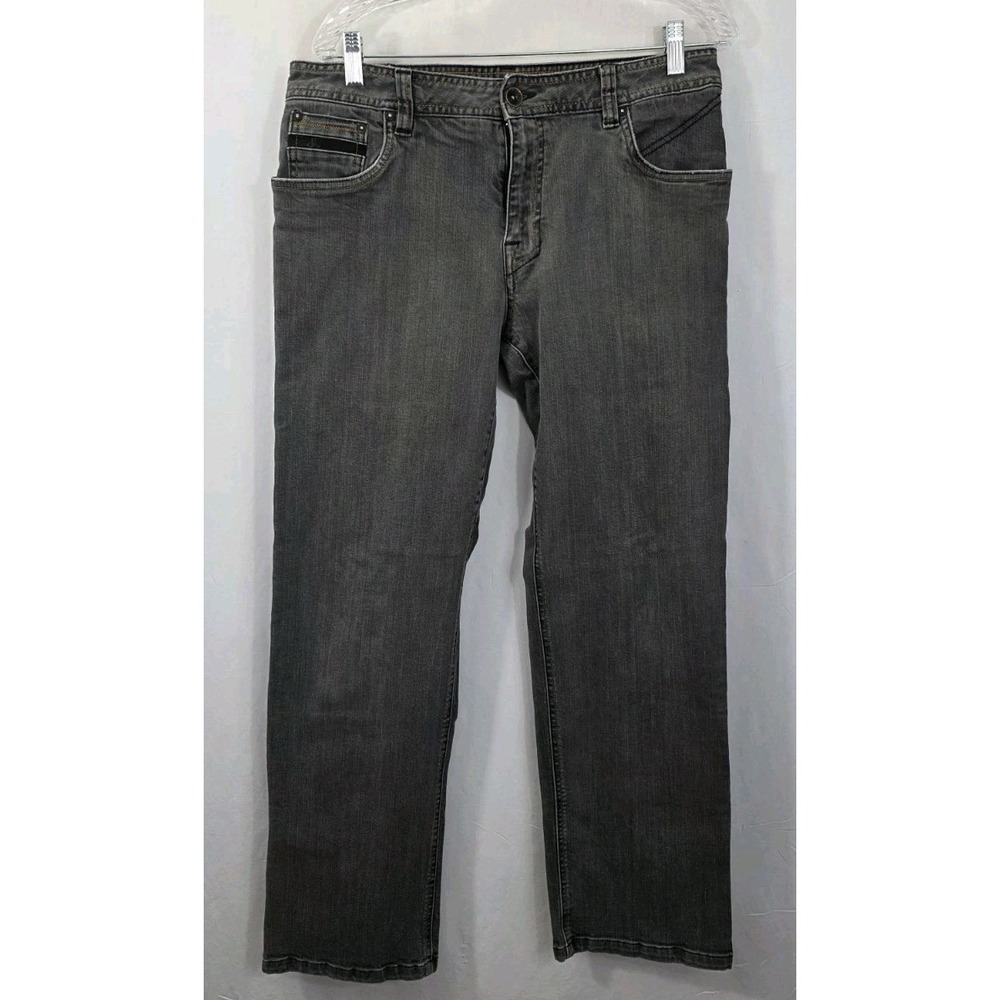 Prana Jeans Mens 34x32 Gray Bridger Straight Leg Washed Organic Cotton Outdoors